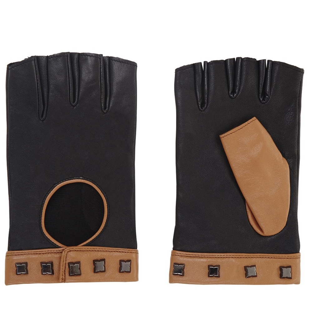 BCBGMAXAZRIA Studded Motorcycle Gloves
